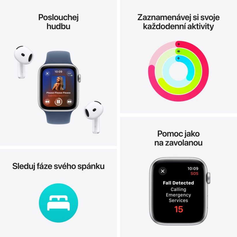 Apple Watch SE 40mm Hvězdně bílý hliník s hvězdně bílým sportovním řemínkem - M/L
