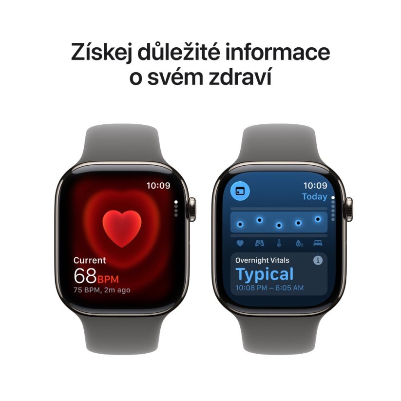 Apple Watch Series 11 Cellular 46mm přírodní titan se šedým sportovním řemínkem M/L