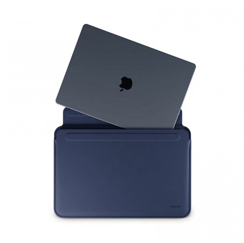 Epico Leather Sleeve kožený obal pro Apple MacBook Air/Pro 13" - tmavě modrý