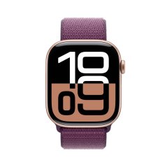 Apple Watch Series 10 46mm růžově zlatý hliník se švestkovým provlékacím řemínkem