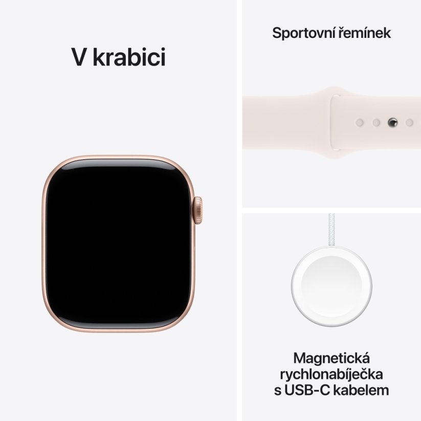Apple Watch Series 10 46mm Cellular růžově zlatý hliník se světle ruměným sportovním řemínkem M/L