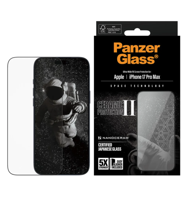 PanzerGlass Ceramic - tvrzené sklo pro iPhone 17 Pro Max