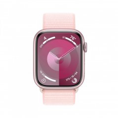 Apple Watch Series 9 Cellular 45mm Růžový hliník se světle růžovým provlékacím řemínkem