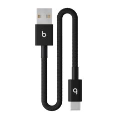 Krátký opletený kabel Beats USB‑A/USB‑C (20cm) – sytě černý
