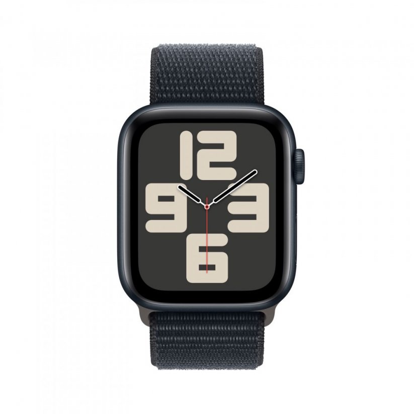Apple Watch SE 44mm Temně inkoustový hliník s temně inkoustovým provlékacím řemínkem