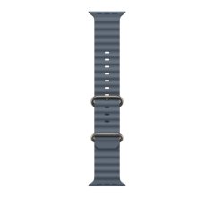 Apple Watch 49mm ocelově modrý oceánský sportovní řemínek - přírodní titan