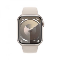 Apple Watch Series 9 Cellular 45mm Hvězdně bílý hliník s hvězdně bílým sportovním řemínkem - S/M