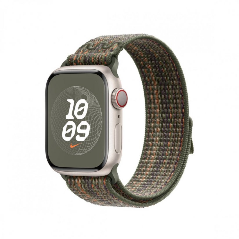 Apple Watch 41mm Sekvojově zelený / oranžový provlékací sportovní řemínek Nike