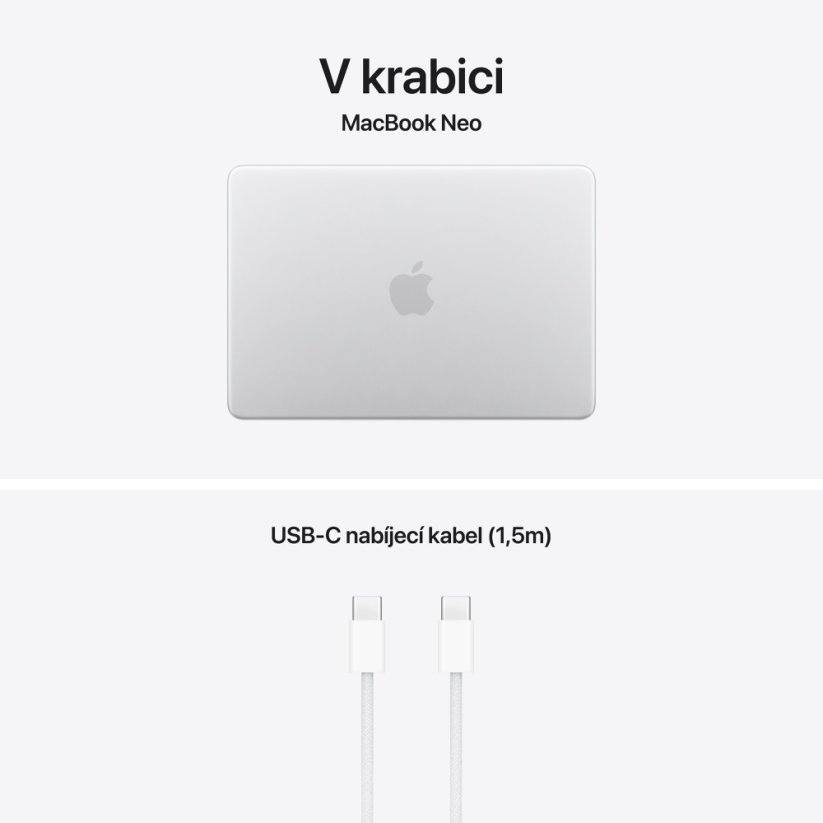 MacBook Neo 13" A18P 6C CPU/5C GPU/8G/512GB SSD - stříbrný