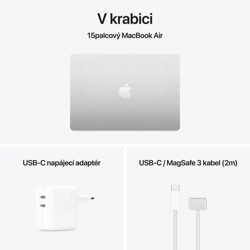 Apple MacBook Air 15"/M4/15,3"/2880x1864/24GB/512GB SSD/M4/Sequoia/Silver/1R