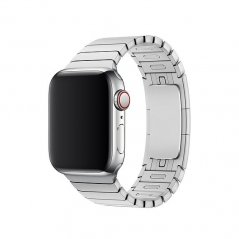 Pohled zboku na Apple Watch s článkovým tahem