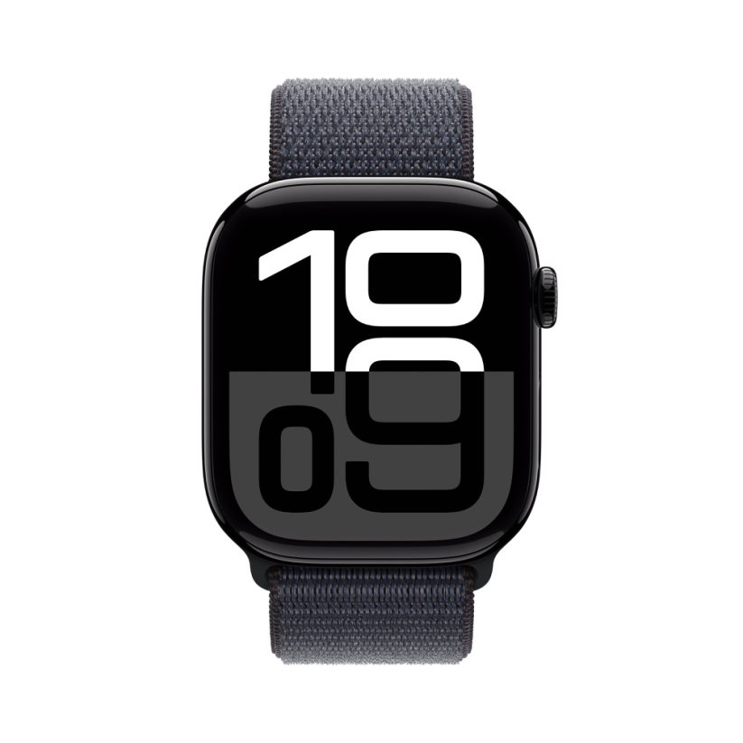Apple Watch Series 10 42mm klavírně černý hliník s inkoustově fialovým provlékacím řemínkem