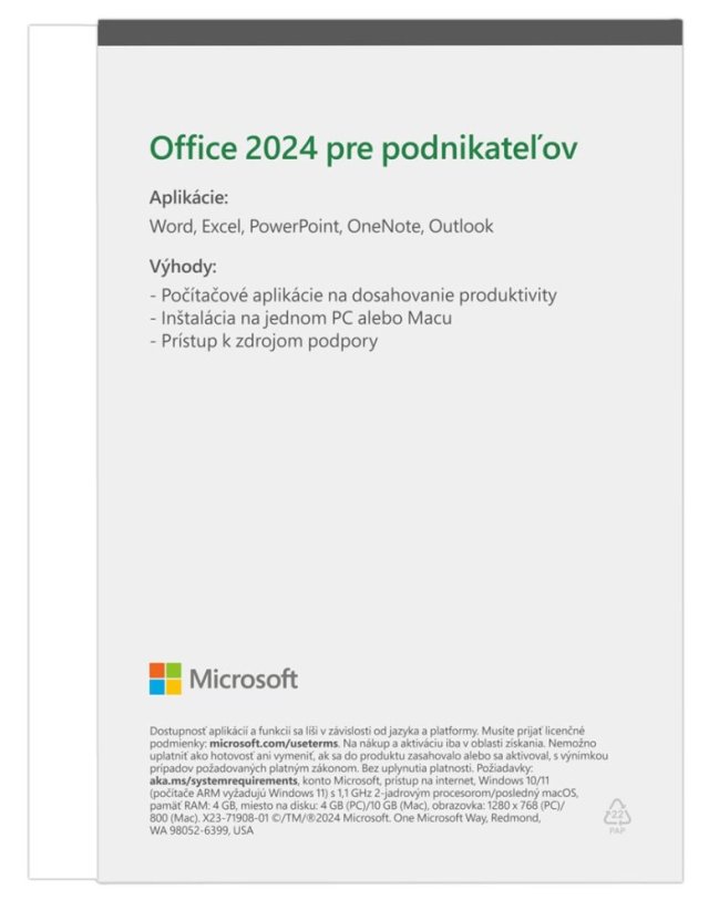 Microsoft Office 2024 pro domácnosti a podnikatele Mac/Win SK