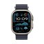 Apple Watch Ultra 2 49mm přírodní titan s námořnicky modrým oceánským řemínkem