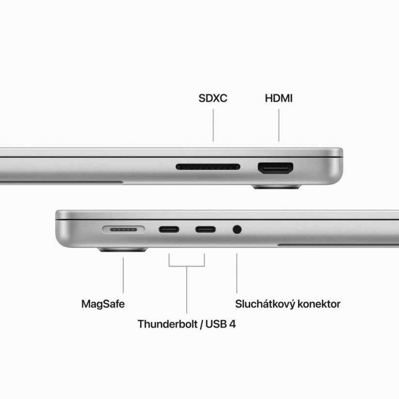 Apple MacBook Pro M3 Pro 14“ 11CPU/14GPU/18GB RAM/ 512GB SSD - Stříbrný