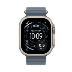 Apple Watch Ultra 3 49mm přírodní titan s ocelově modrým oceánským řemínkem