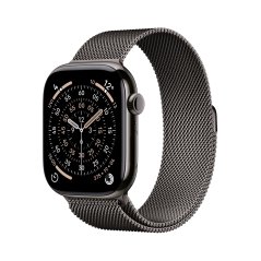 Apple Watch Series 11 Cellular 42mm šedý titan s černým sportovním řemínkem S/M