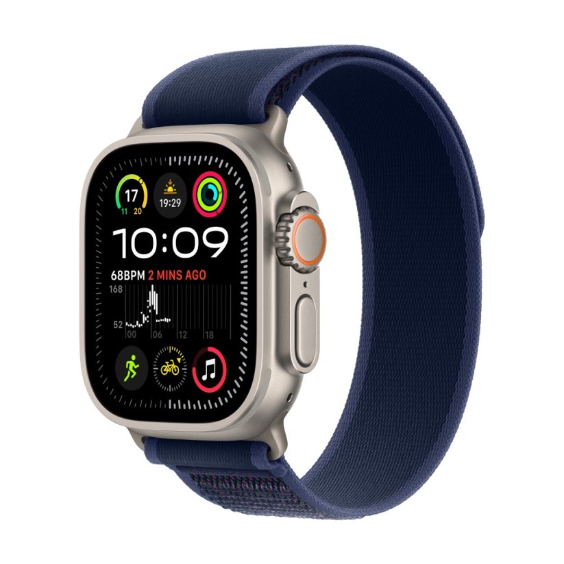 Apple Watch Ultra 2 49mm přírodní titan s modrým trailovým tahem M/L MX4L3CS/A