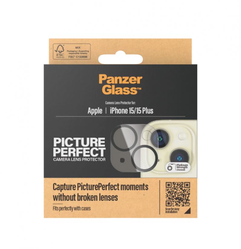 PanzerGlass - ochrana čoček fotoaparátu pro iPhone 15 a 15 Plus