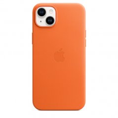 Oranžový kožený kryt s MagSafe pro iPhone 14 Plus
