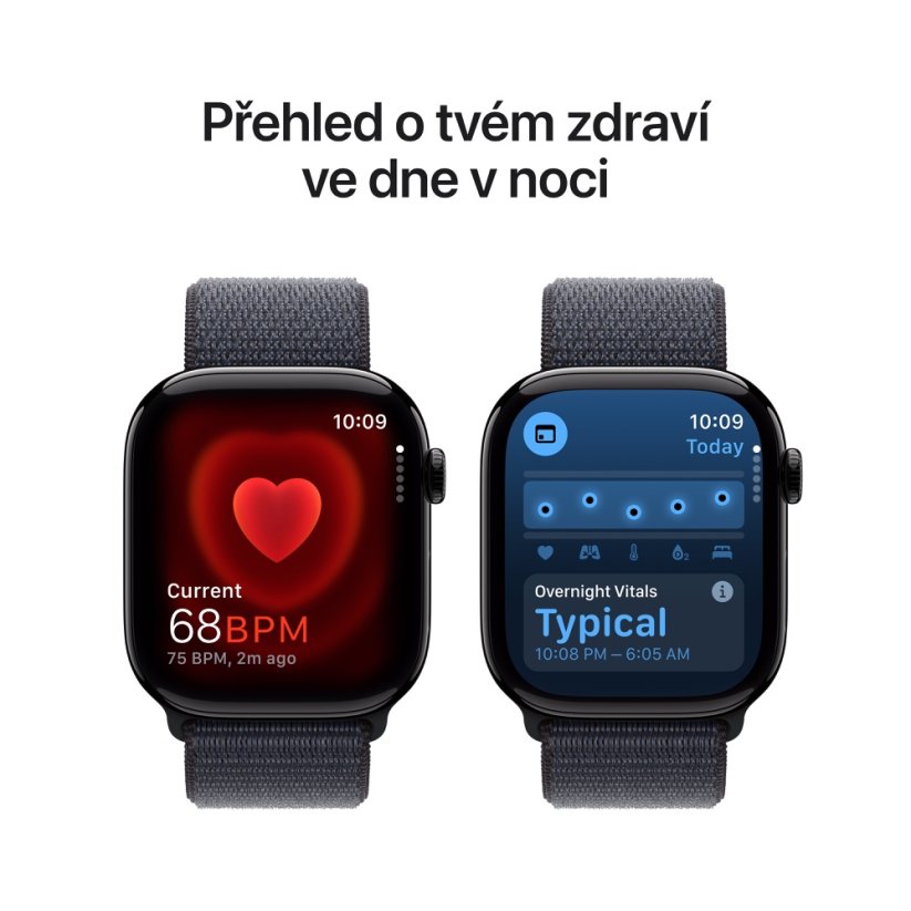 Apple Watch Series 10 42mm klavírně černý hliník s inkoustově fialovým provlékacím řemínkem