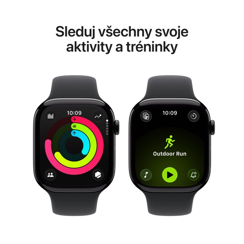 Apple Watch Series 11 Cellular 42mm černý hliník s černým sportovním řemínkem M/L