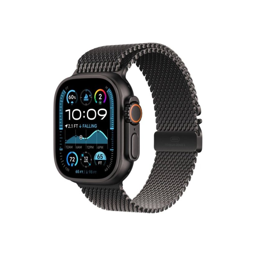 Apple Watch 49mm milánský tah z černého titanu - S