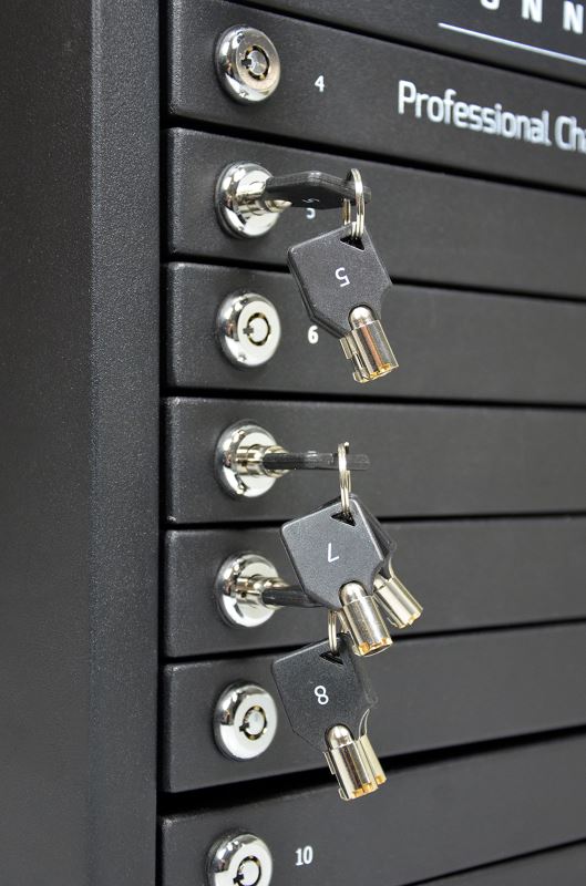 PORT CONNECT CHARGING CABINET 10 UNITS individual door lock, černý