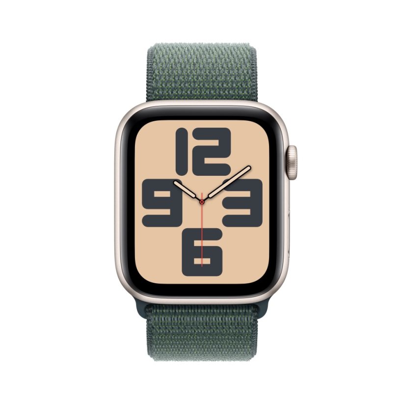Apple Watch SE Cellular 44mm Hvězdně bílý hliník s jezerně zeleným sportovním řemínkem