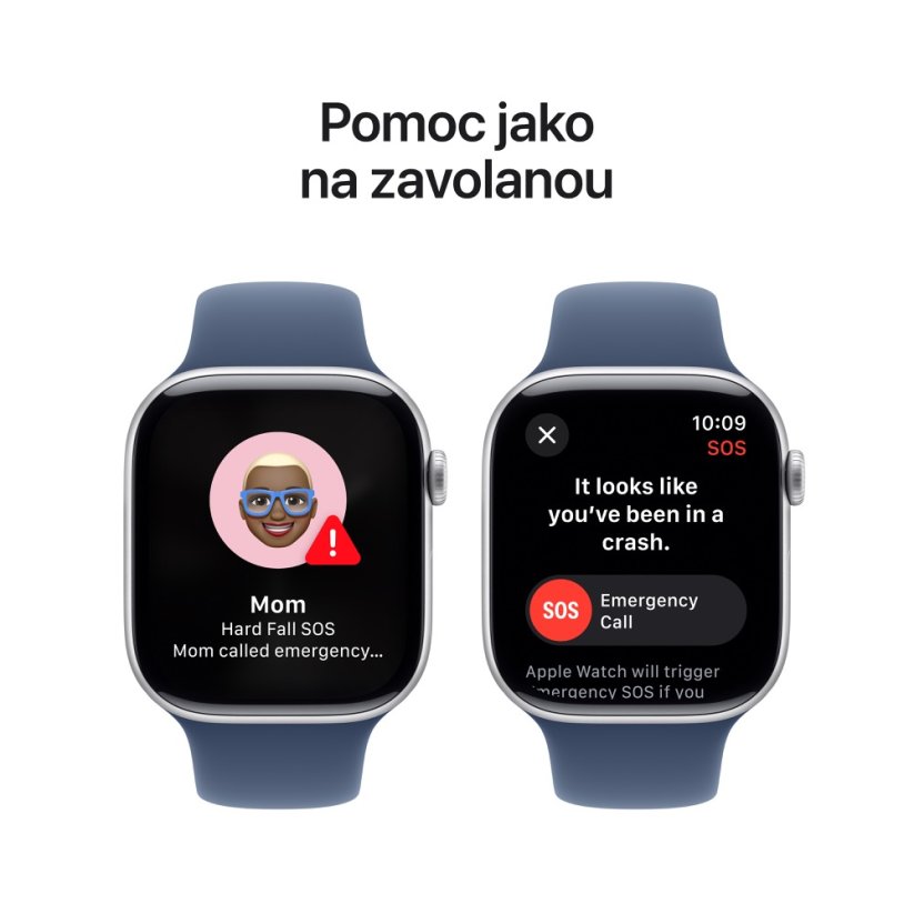 Apple Watch Series 10 42mm Cellular stříbrný hliník s denimovým sportovním řemínkem M/L