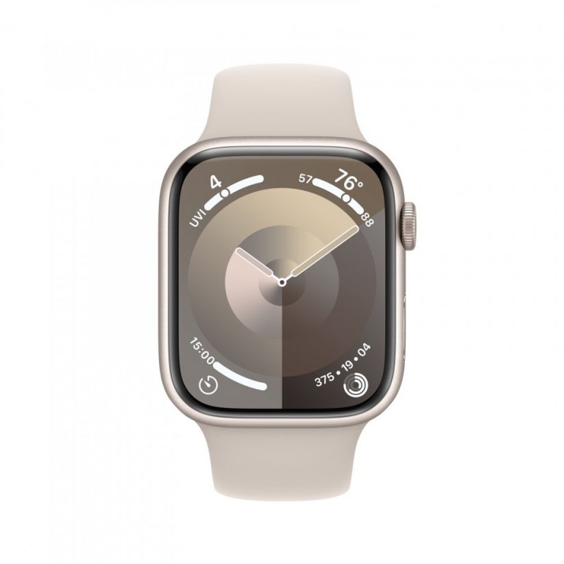 Apple Watch Series 9 Cellular 45mm Hvězdně bílý hliník s hvězdně bílým sportovním řemínkem - M/L