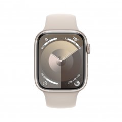 Apple Watch Series 9 45mm Hvězdně bílý hliník s hvězdně bílým sportovním řemínkem - M/L