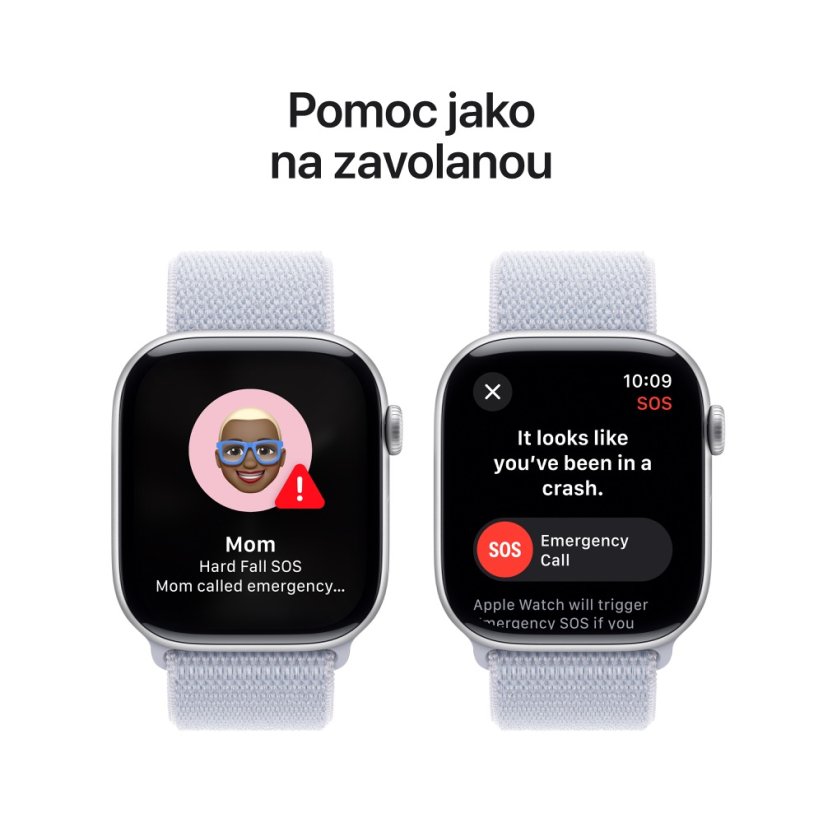 Apple Watch Series 10 42mm Cellular stříbrný hliník s oblačně modrým provlékacím řemínkem