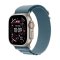 Apple Watch Ultra 3 49mm přírodní titan s světle modrým alpským tahem S