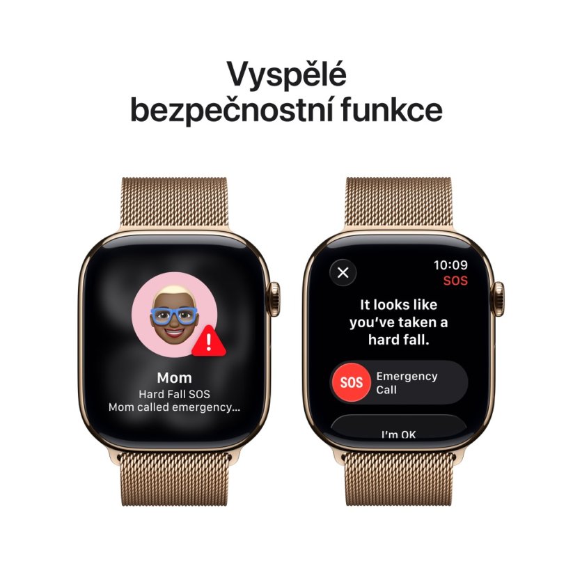 Apple Watch Series 11 Cellular 42mm zlatý titan se zlatým milánským tahem M/L