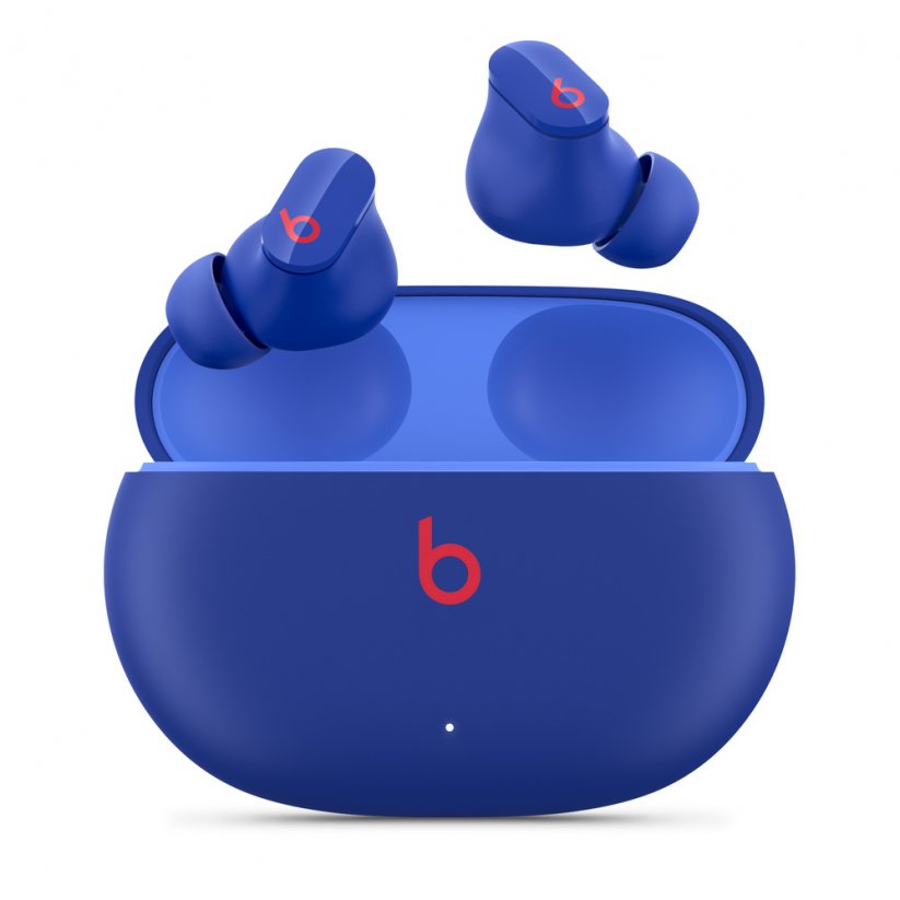 Modrá sluchátka Beats Studio Buds s nabíjecím pouzdrem