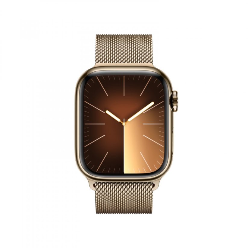 Apple Watch Series 9 Cellular 41mm Zlatý nerez se zlatým milánským tahem