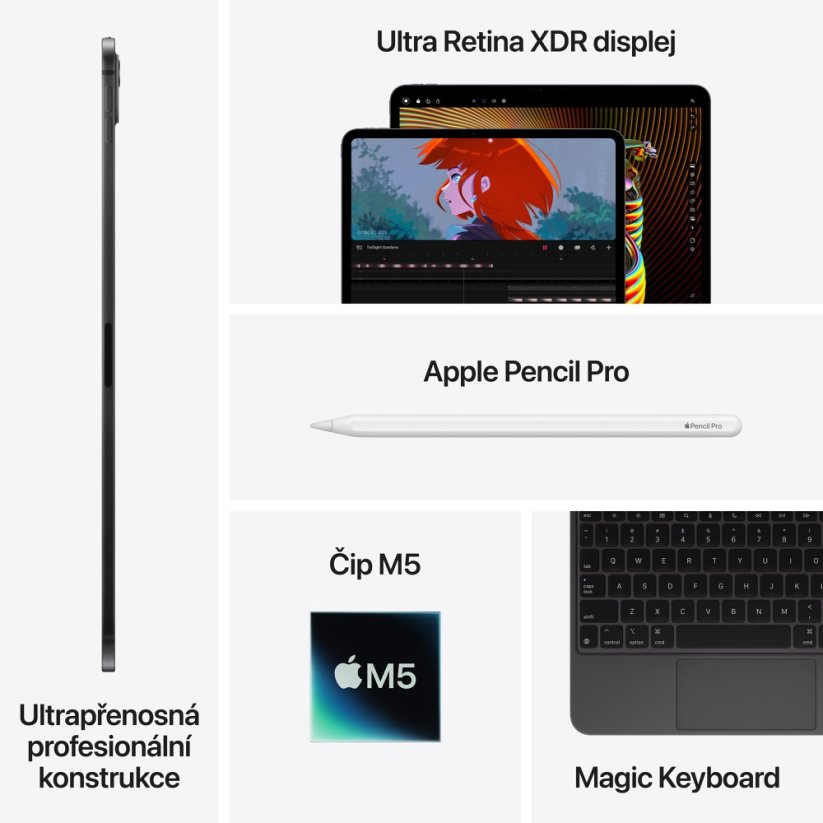 Apple iPad Pro 11" M5 Wi-Fi 12GB/512GB - stříbrný