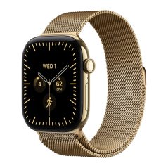Apple Watch Series 12 GPS + Cellular 42mm zářivě zlatý titan se zářivě zlatým milánským tahem / SK
