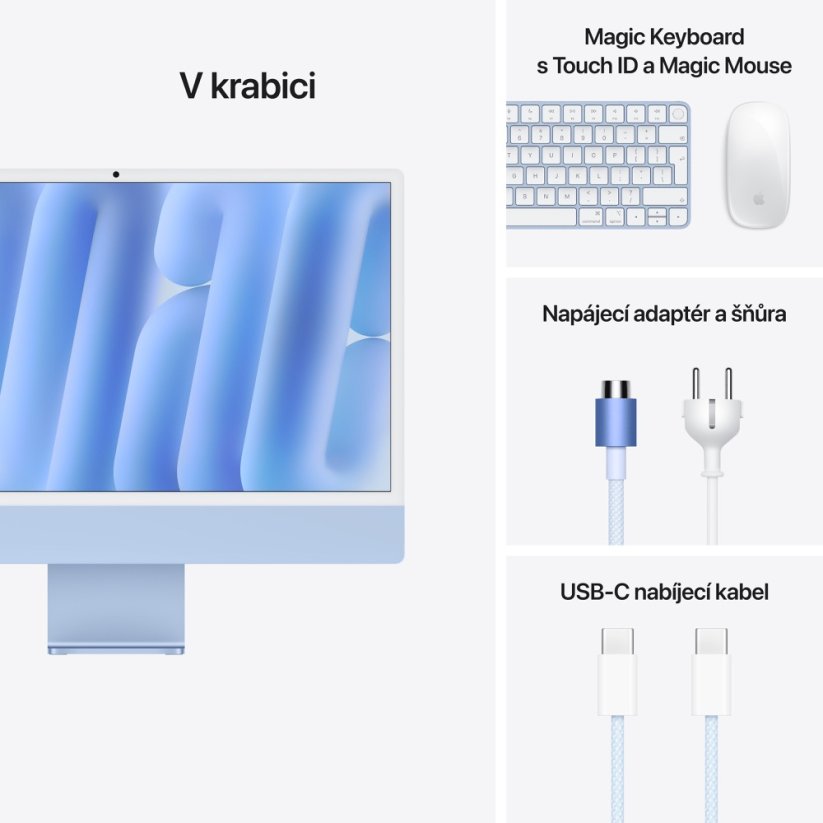 iMac 24" 4.5K Ret M4 8CPU/8GPU/16G RAM/256 SSD - modrý