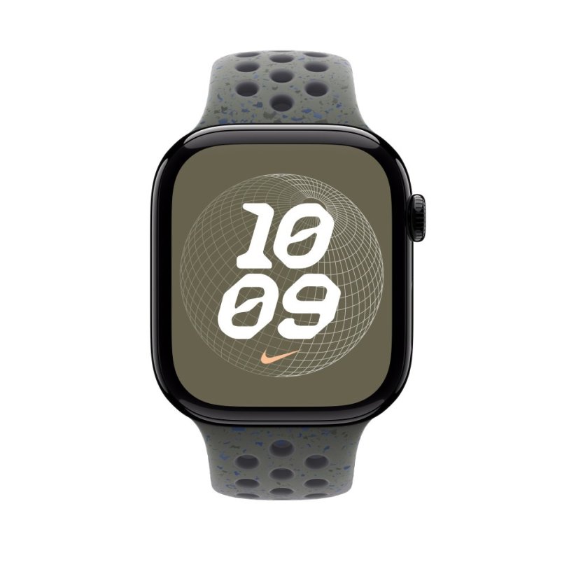 Apple Watch 46mm žhavě oranžový sportovní řemínek Nike - S/M