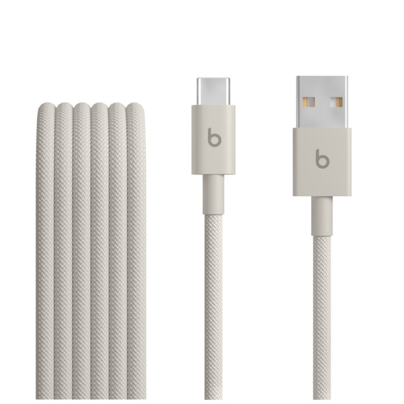 Opletený kabel Beats USB‑A/USB‑C (1,5m) – kamínkově šedý