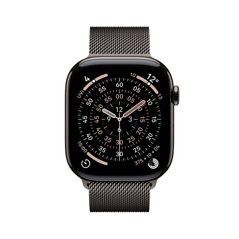 Apple Watch Series 11 Cellular 46mm šedý titan se šedým milánským tahem S/M