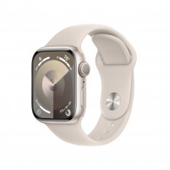 Apple Watch Series 9 41mm Hvězdně bílý hliník s hvězdně bílým sportovním řemínkem - M/L