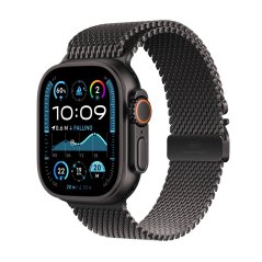 Apple Watch Ultra 2 49mm černý titan s černým titanovým milánským tahem S