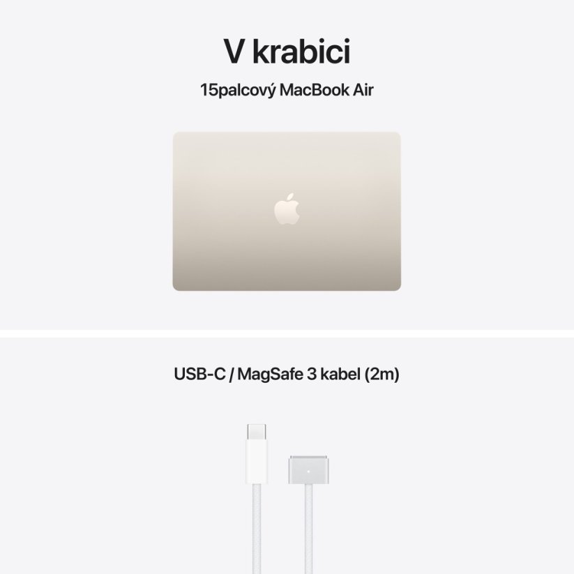 MacBook Air 15″ M5 10C CPU/10C GPU/16G/1T SSD - hvězdně bílý