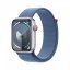 Apple Watch Series 9 Cellular 45mm Stříbrný hliník s ledově modrým provlékacím řemínkem