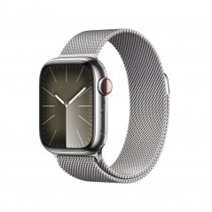 Apple Watch Series 9 Cellular 45mm Stříbrný nerez se stříbrným milánským tahem