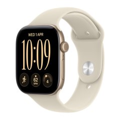 Apple Watch Series 12 GPS + Cellular 42mm světle zlatý hliník s pískovým sportovním řemínkem S/M / SK
