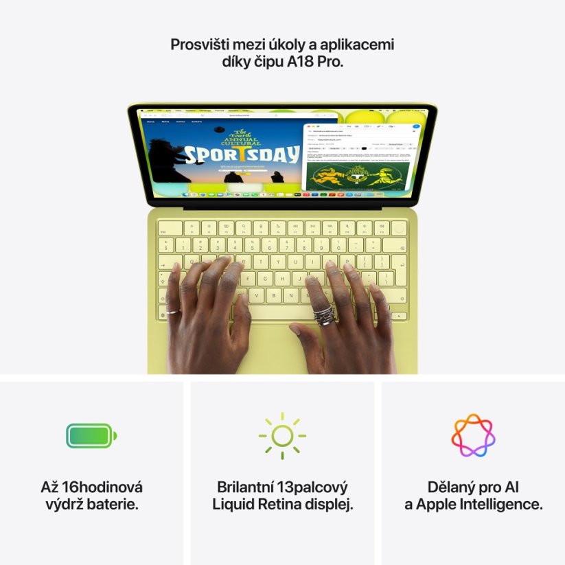 MacBook Neo 13" A18P 6C CPU/5C GPU/8G/512GB SSD - citrusově žlutý